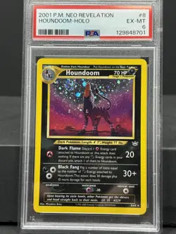 Pokemon - Houndoom Holo W/Swirl #8 - 2001 Neo Revelation - PSA 6 EX-MT - Image 1