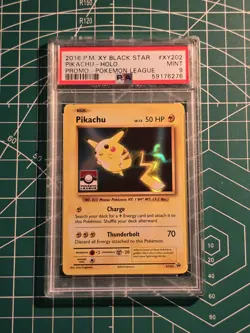 Pokemon Pikachu Pokemon League Black Star Holo Promo XY202 PSA 9 Mint - Image 1