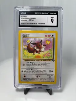 1999 EEVEE Jungle Unlimited Common Pokemon 51/64 CGC Graded 9 Mint - Image 1