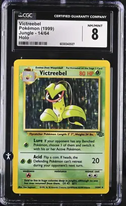 Pokemon Jungle 14/64 Victreebel Holo Rare 1999 Grass CGC 8 NM/MINT - Image 2