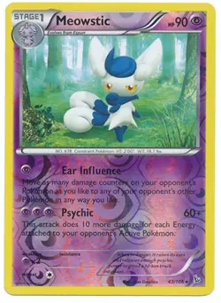 Meowstic 43/106 XY Flashfire REVERSE HOLO PERFECT MINT! Pokemon - Image 1