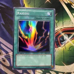 Yugioh! Raigeki LOB-053 Super Rare 1st Edition VLP/NM Asian English - Image 1