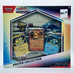 Pokemon TCG Prismatic Evolutions Poster Collection 3 Booster Packs 3 Promo Cards - Image 1
