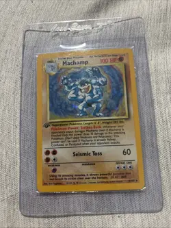 Machamp Holo Rare 1st Edition Factory Sealed Pokemon Card Near Mint - Image 1