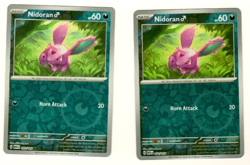 Set Of 2 Nidoran #032/165 Reverse Foil Scarlet & Violet #151 Pokemond Card - Image 1