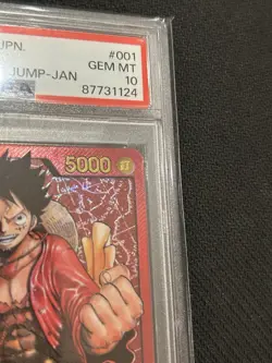 PSA 10 Lecafig Monkey D Luffy ST01 001 Gold ver Weekly Jump ONE PIECE Card Game - Image 4