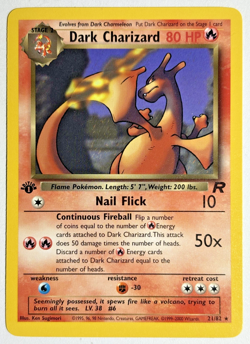 Pokemon TCG Dark Charizard 1st Edition Rare Card #21/82 Team Rocket - Image 1