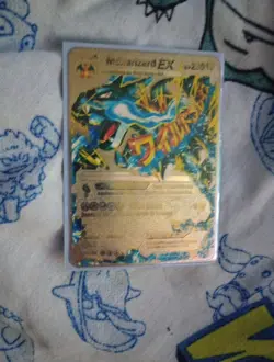 McHarizard EX Mega Custom Metal Card Collectible Flashfire Gold - Image 1