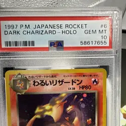PSA 10 Gem Mint Dark Charizard Holo #6 1997 Pokemon Japanese Team Rocket Card - Image 2