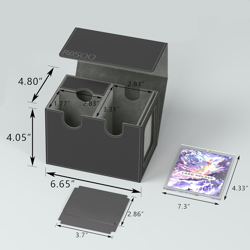 MTG Deck Box with Commander Display Trading Card Storage Box Fits 160+ Single Sl - Image 5