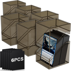 Card Deck Cases, 6 Pack Acrylic Commander Deck Box Holding 100+ Sleeved Cards wi - Image 1