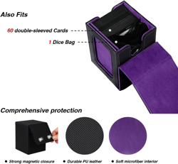 MTG Deck Box for Commander Display,Card Deck Box Fits 100 Double Sleeved Cards, - Image 4