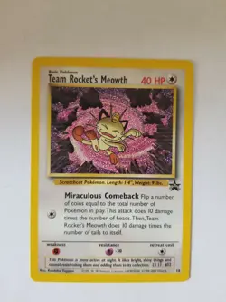 TEAM ROCKET'S MEOWTH 18 WOTC Promo Pokemon League Pokemon Card Near Mint - Image 1