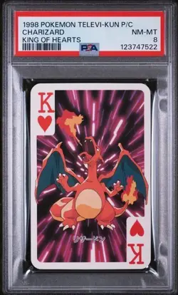PSA 8 1998 Pokemon Televi-Kun Charizard King of Hearts Playing Card - Image 1