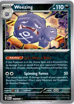 Weezing 110 Rare Reverse Holo Pokemon Card - Set: Pokemon 151 MEW - Image 1