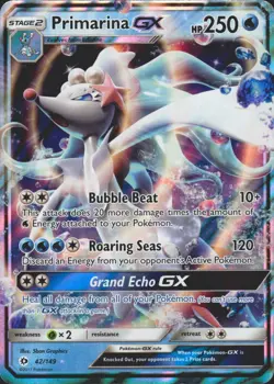 Primarina GX 42/149 Ultra Rare SM Base Set Pokemon Card MP - Image 1