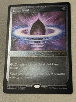 mtg etched foil Lotus Petal, 30th anniversary promo version - Image 1
