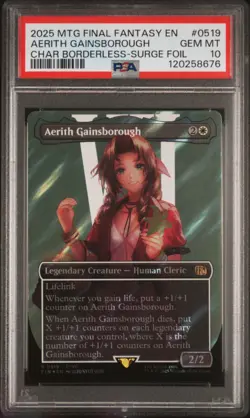 2025 MAGIC: THE GATHERING FINAL FANTASY #0519 AERITH GAINSBOROUGH PSA 10 - Image 1