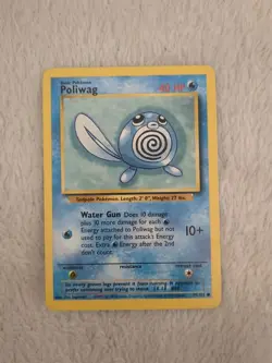 Poliwag 59/102 Base Set Unlimited WOTC Vintage Pokemon LP - Image 1