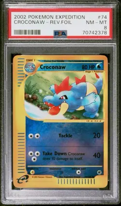 2002 Pokemon Expedition 74 Croconaw Reverse PSA 8 NM-MT - Image 1