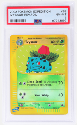 2002 Pokemon Expedition Ivysaur Reverse Holo #82 PSA 8 - Image 1