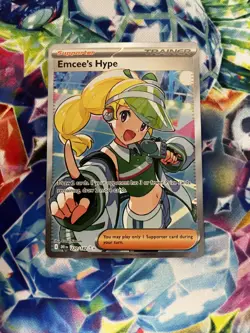 Pokemon Emcee's Hype Full Art 220/182 Sv10: Destined Rivals Holo Near Mint - Image 3