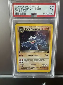 PSA 7 Dark Machamp 1st Edition 10/82 Holo Team Rocket Pokemon WOTC 2000 - Image 1