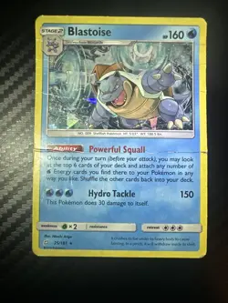 Pokemon TCG Blastoise Cracked Ice Holo Team Up 25 / 181 Heavily Played Holo - Image 1