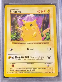 1999 POKEMON SHADOWLESS YELLOW CHEEKS PIKACHU 58 PSA 3 VG. - Image 2