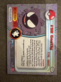 topps Pokemon TV Animation Edition Series 2 Rainbow Foil #92 Gastly - Image 2