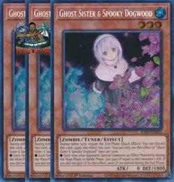 Yugioh 3x Ghost Sister & Spooky Dogwood Alt Art RA03-EN020 Secret Rare 1st Ed NM - Image 1