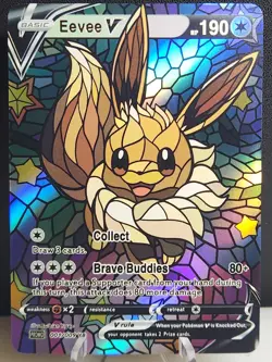 Eevee CUSTOM Stained Glass Holo Van Gogh Shiny Card For Display Only - Image 1