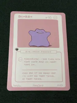 Pokederp Blobbo 21/25 - Ditto Derpy Fan Art Card - Image 2