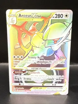 Pokemon Arceus VSTAR TCG Holo Card Brilliant Stars 176/172 Rainbow Secret Rare - Image 2