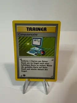 GERMAN Computer Search Pokemon Base Set First Edition Pokemon Card - Image 1