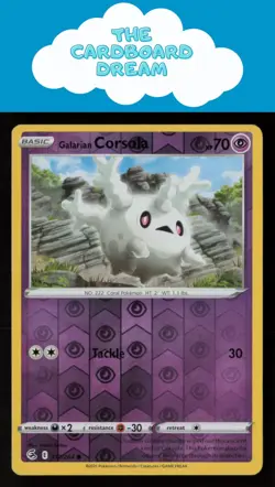 Galarian Corsola SWSH08: Fusion Strike #117/264 Reverse Holo Common Pokemon Card - Image 1