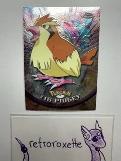Topps Chrome Series 1 Pokemon TV Animation Card #16 Pidgey Base Chrome LP - Image 1