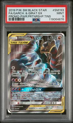 2019 POKEMON SM BLACK STAR PROMO #SM193 FULL ART/GARCHOMP & GIRATINA GX PSA 9 - Image 1