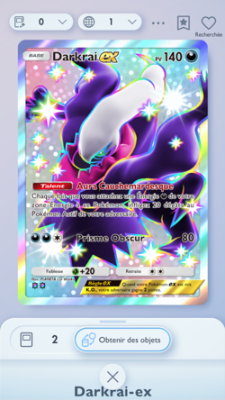 Darkrai 2 STARS Shiny Pokemon TCG Pocket French language, Deluxe EX set - Image 1