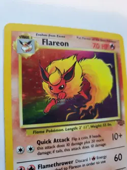 Flareon Jungle Set Holo Pokemon Card Base WOTC - Image 2