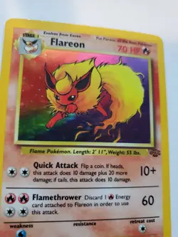 Flareon Jungle Set Holo Pokemon Card Base WOTC - Image 3