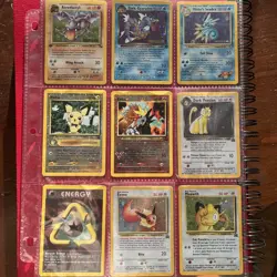 Pokemon TCG Binder Page WOTC Holo Promos Original Owner Vintage Swirls - Image 1