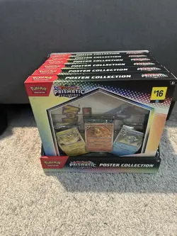 Pokemon Prismatic Evolutions Poster Collection Sealed Full Display Case Lot Of 6 - Image 1
