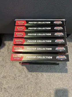 Pokemon Prismatic Evolutions Poster Collection Sealed Full Display Case Lot Of 6 - Image 3