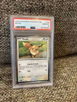 2025 POKEMON HOLIDAY CALENDAR 133 EEVEE PSA 10 LOW POP 10 - Image 1