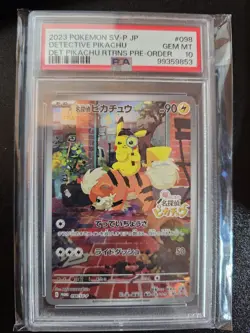 2023 POKEMON JPN SV-P PROMO #098 DETECTIVE PIKACHU PSA 10 - Image 1