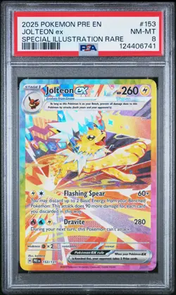 2025 POKEMON PRE EN-PRISMATIC EVOLUTIONS #153 JOLTEON EX PSA 8 - Image 1