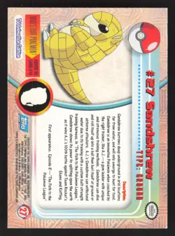 Sandshrew 027 Blue Label Pokemon TOPPS - Image 2