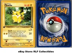 1999 Pokemon, Jungle, #60/64 Pikachu W Stamped, 1st Edition, Stamped WoTC Promo - Image 1