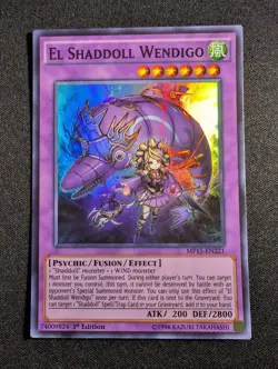 Yugioh - El Shaddoll Wendigo MP15-EN221 1st Edition Super Rare NM - Image 1
